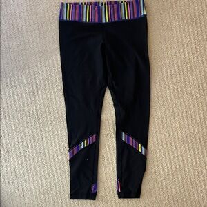 Women’s Lululemon  Black Leggings with Colorful Stripes
